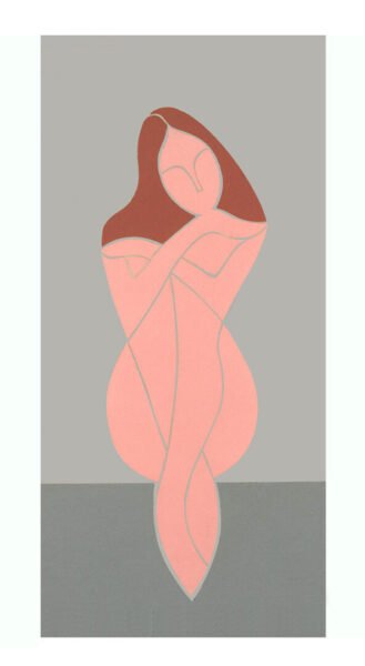 Abstract figure, paper cutout (with slight Modigliani “feel”)