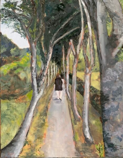 girl on the garden path