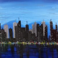 Painting – 22x28x1.5  –  Downtown  – 20E2022 