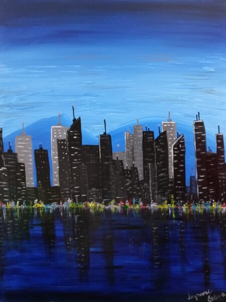 Painting – 22x28x1.5  –  Downtown  – 20E2022