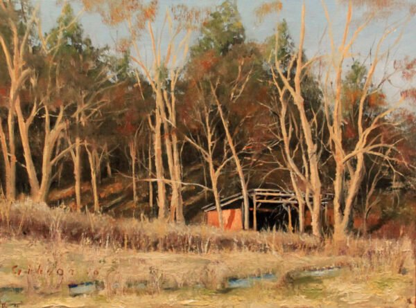 Farm Shelter 12×16 oil on hardboard 2016