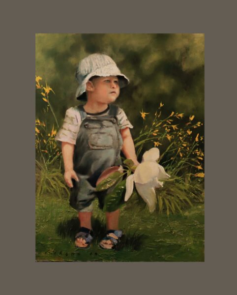 Grand Flora Lilies and Lad 24×18 oil on cradled canvas panel 2019