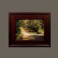 _MG_2325 Two Roads Diverged n a Yellow Wood 9×12 oil 3 21 framed with border 