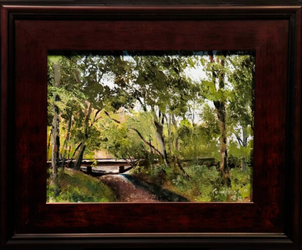 _MG_2359 Rossville Railroad Bridge 9×12 oil 3 21 framed