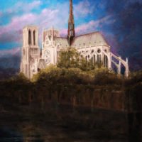 Notre Dame de Paris 40×30 oil on masonite 2014 