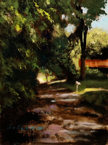 lengthening Shadows oil on linen 12×9 8 21