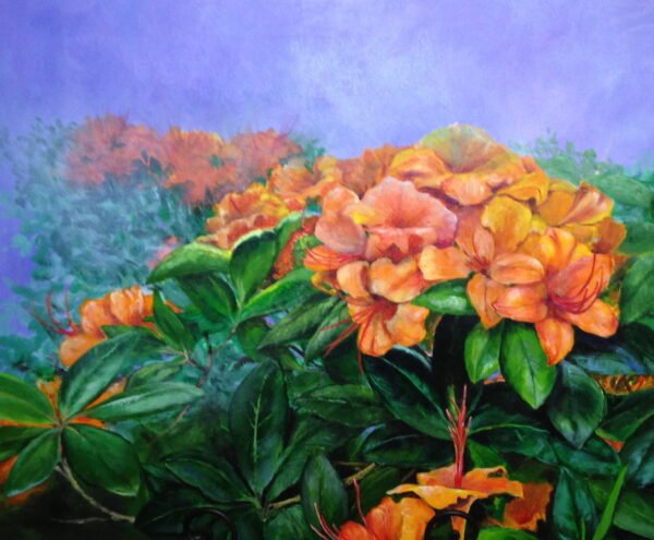 Mist in a Garden of Orange Lilies