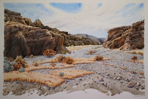 2024 Camp Wilson, Palm Wash, watercolor, 17×11.5