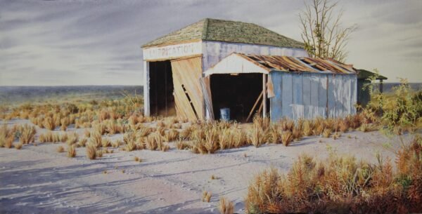 2020 Until Coyote Cries, watercolor, 30.2×15.4