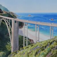 2020 Bixby Bridge, watercolor, 23×17 (coll. Milt Hughes) 