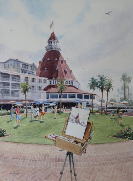 2021 Painting the Del, plein-air-studio watercolor, 0x13.5