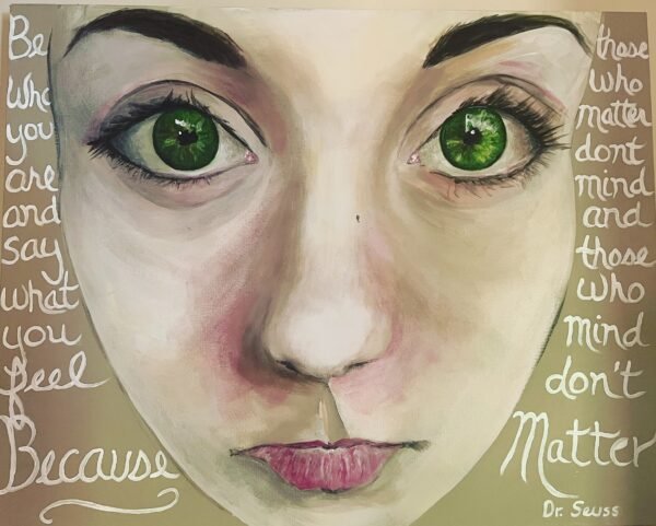Painting of Claire Face – Dr Suess saying